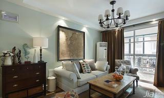 美式风格三居室90平米客厅沙发背景墙装修效果图