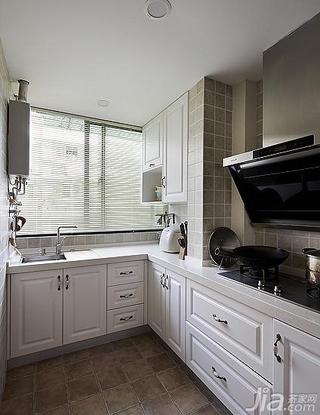 美式风格三居室白色90平米厨房橱柜订做