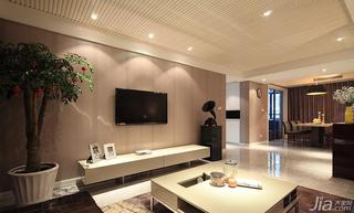 现代简约风格三居室130平米电视背景墙茶几效果图