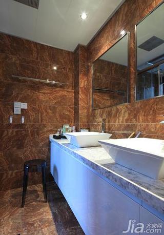 现代简约风格三居室130平米卫生间洗手台效果图