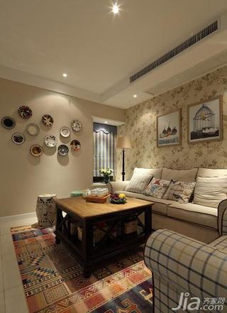混搭风格二居室70平米沙发背景墙茶几图片