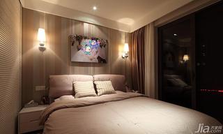混搭风格二居室70平米卧室卧室背景墙床图片