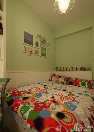 混搭风格二居室绿色70平米儿童房照片墙儿童灯效果图
