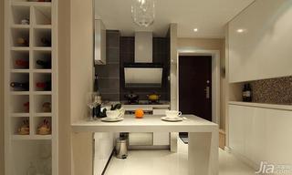 混搭风格二居室70平米开放式厨房吧台设计图