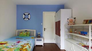 美式乡村风格复式蓝色140平米以上儿童房儿童床图片