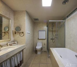 美式乡村风格复式140平米以上主卫浴缸效果图