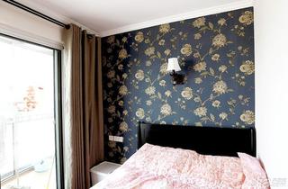 混搭风格二居室80平米卧室窗帘图片