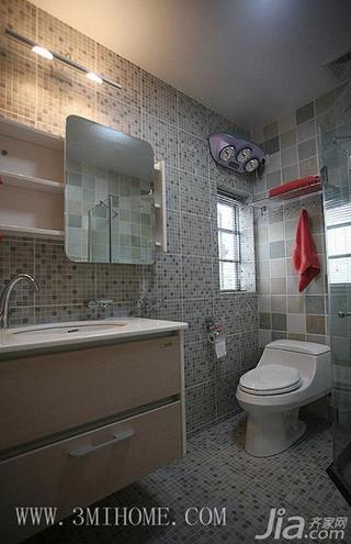 三米设计混搭风格复式浴室柜效果图