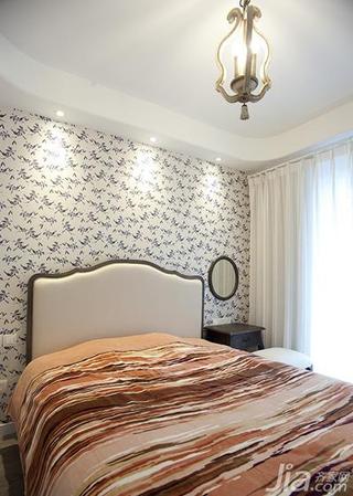 地中海风格二居室80平米卧室窗帘效果图