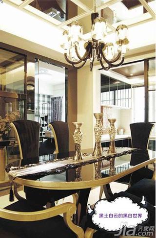 新古典风格复式富裕型餐厅吊顶餐桌图片