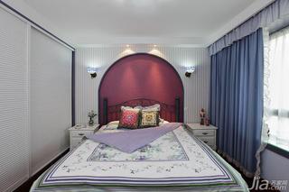 混搭风格四房130平米卧室卧室背景墙窗帘效果图