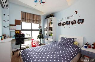 现代简约风格三居室可爱90平米儿童房墙贴图片