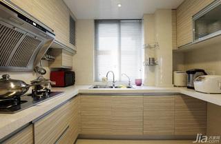 现代简约风格三居室原木色90平米厨房橱柜定制