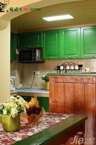 美式乡村风格三居室80平米厨房餐桌图片