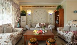 地中海风格富裕型120平米客厅沙发背景墙沙发效果图