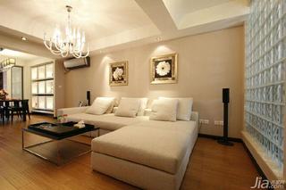 现代简约风格三居室120平米客厅沙发图片