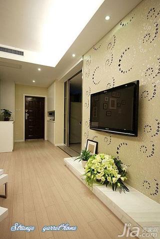 现代简约风格二居室90平米电视背景墙设计