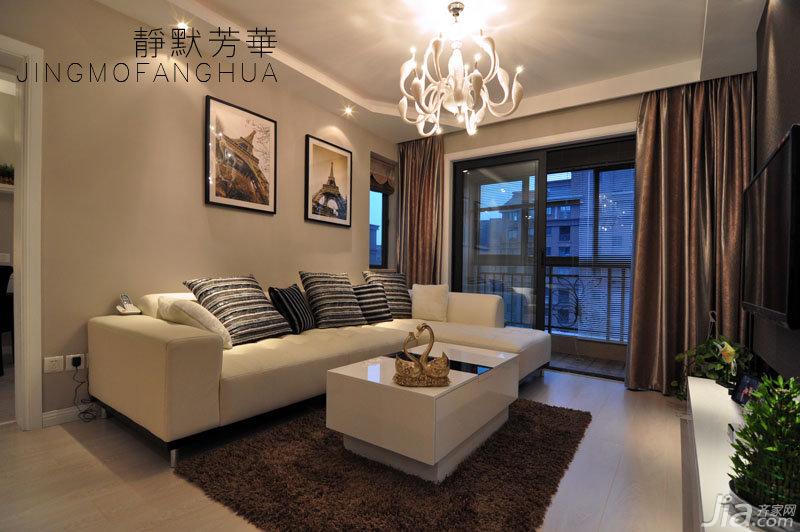 二居室装修,70平米装修,现代简约风格,沙发,茶几,装饰画