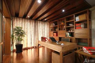 东南亚风格别墅豪华型书房吊顶书桌效果图