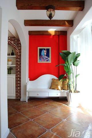 地中海风格二居室红色100平米阳台设计