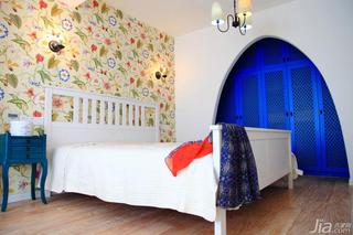 地中海风格二居室蓝色100平米卧室设计