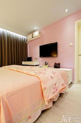 粉色50平米卧室背景墙效果图