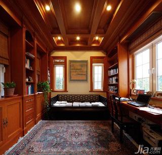 美式风格别墅140平米以上书房装潢