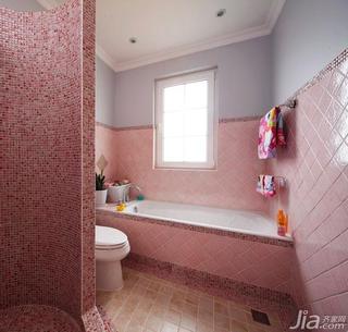 美式风格别墅粉色140平米以上卫生间浴缸效果图