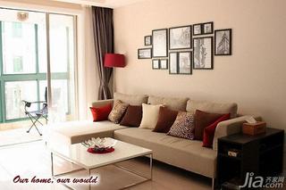 宜家风格二居室90平米客厅照片墙沙发图片