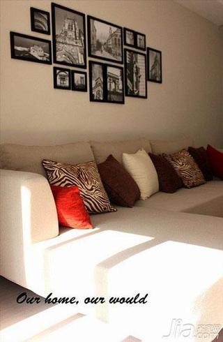 宜家风格二居室90平米照片墙沙发图片