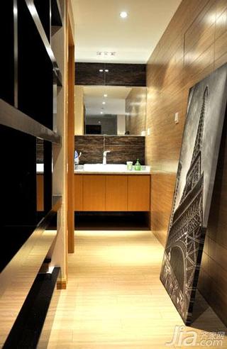 现代简约风格二居室90平米过道洗手台图片