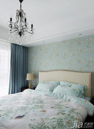 美式风格二居室20万以上卧室卧室背景墙灯具图片
