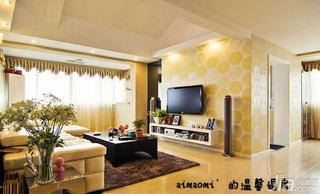 现代简约风格复式140平米以上客厅电视背景墙窗帘效果图
