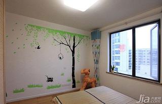 现代简约风格二居室10-15万儿童房墙贴效果图