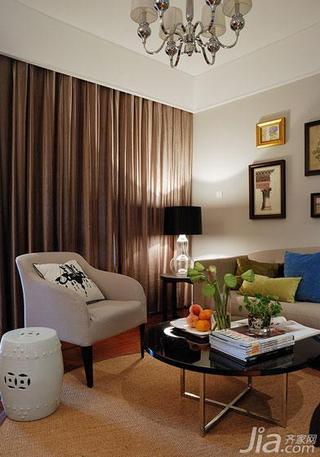 现代简约风格二居室90平米单人沙发效果图