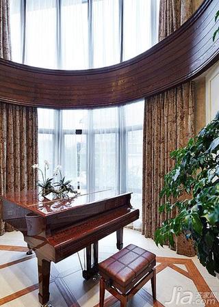 美式风格别墅豪华型阳台窗帘图片