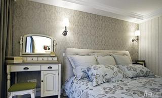 美式风格复式120平米卧室背景墙床图片