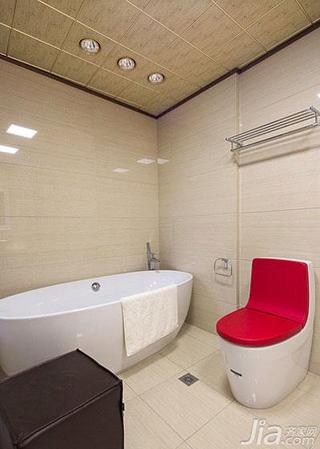 现代简约风格三居室富裕型主卫浴缸效果图
