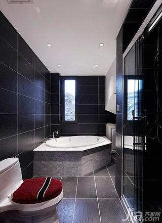 美式风格别墅黑色140平米以上卫生间嵌入式浴缸图片