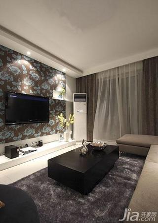 现代简约风格二居室110平米电视背景墙茶几图片