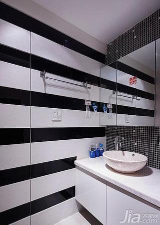 简约风格二居室黑白100平米洗手台图片
