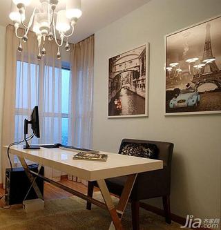 新古典风格二居室100平米书房书桌效果图