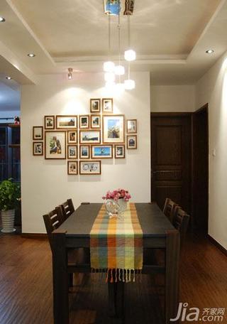 简约风格三居室130平米餐厅照片墙餐桌图片