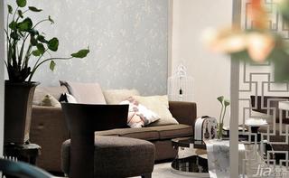 新中式风格富裕型140平米以上客厅沙发背景墙沙发效果图