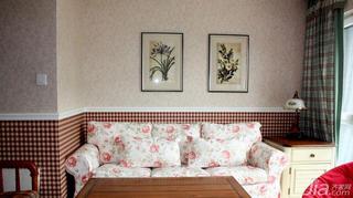 混搭风格二居室80平米沙发背景墙装修效果图