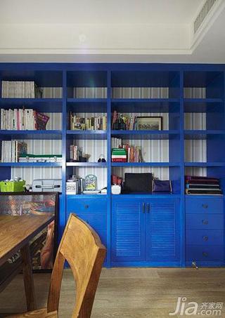 美式风格蓝色富裕型140平米以上书柜效果图