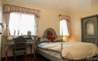 美式乡村风格别墅140平米以上卧室实木床图片