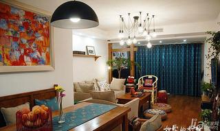 中式风格三居室100平米餐厅窗帘图片