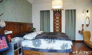 中式风格三居室100平米卧室卧室背景墙装修图片
