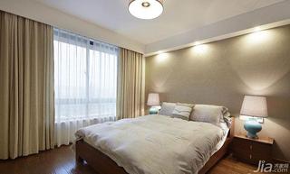 现代简约风格三居室富裕型卧室卧室背景墙床图片